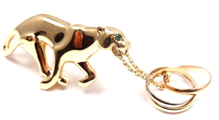 18k Yellow Gold Panther Emerald 