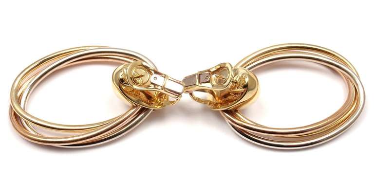 CARTIER Trinity Oval Hoop Tri-Colored Gold Earrings 3