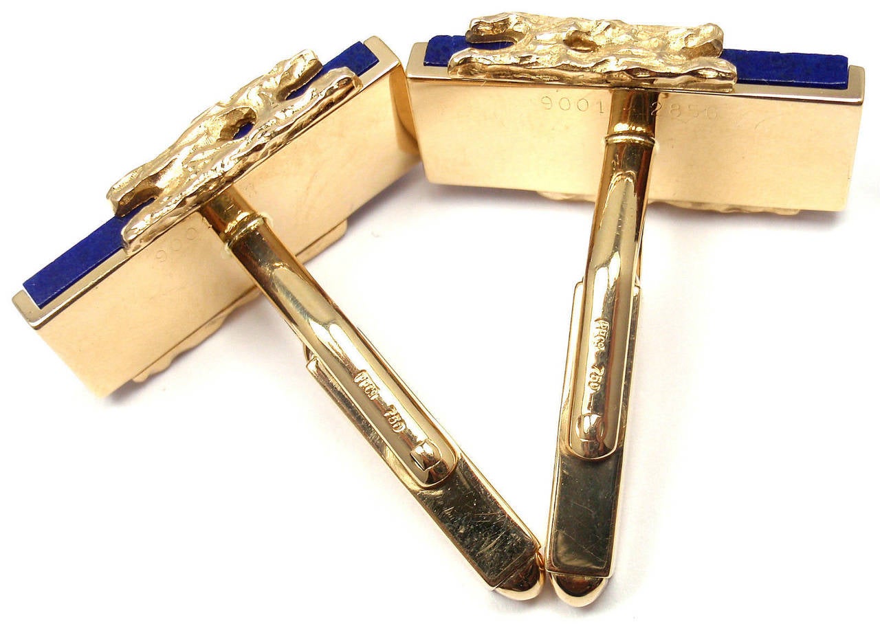 Women's Patek Philippe Lapis Lazuli Gold Cufflinks
