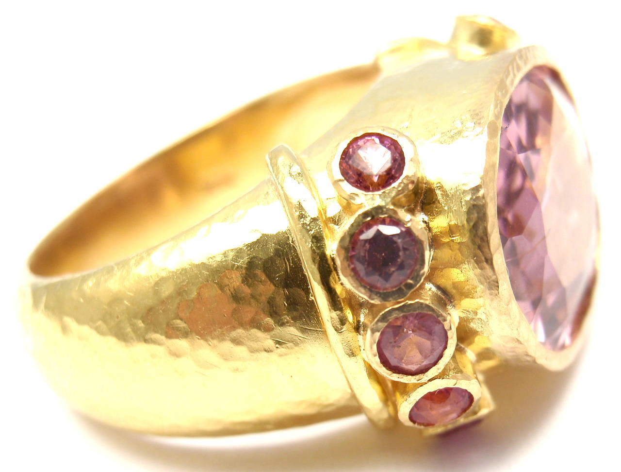 Women's Elizabeth Locke Kunzite Pink Sapphire Yellow Gold Ring