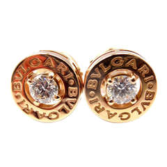 BULGARI Diamond Rose Gold Earrings