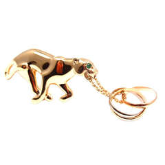 CARTIER Panther Emerald Trinity Yellow Gold Pin Brooch