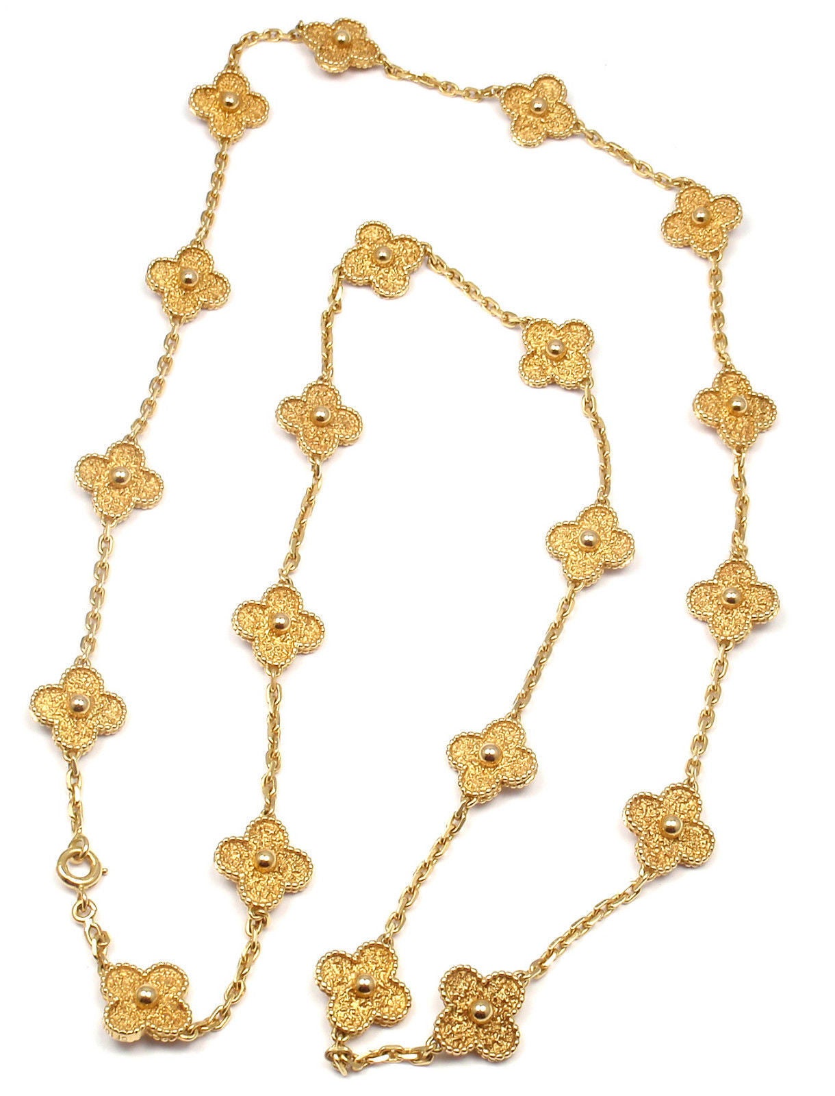 Van Cleef & Arpels Vintage Alhambra Yellow Gold 20 Motif Necklace 1