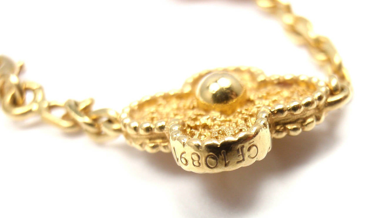 Van Cleef & Arpels Vintage Alhambra Yellow Gold 20 Motif Necklace 2