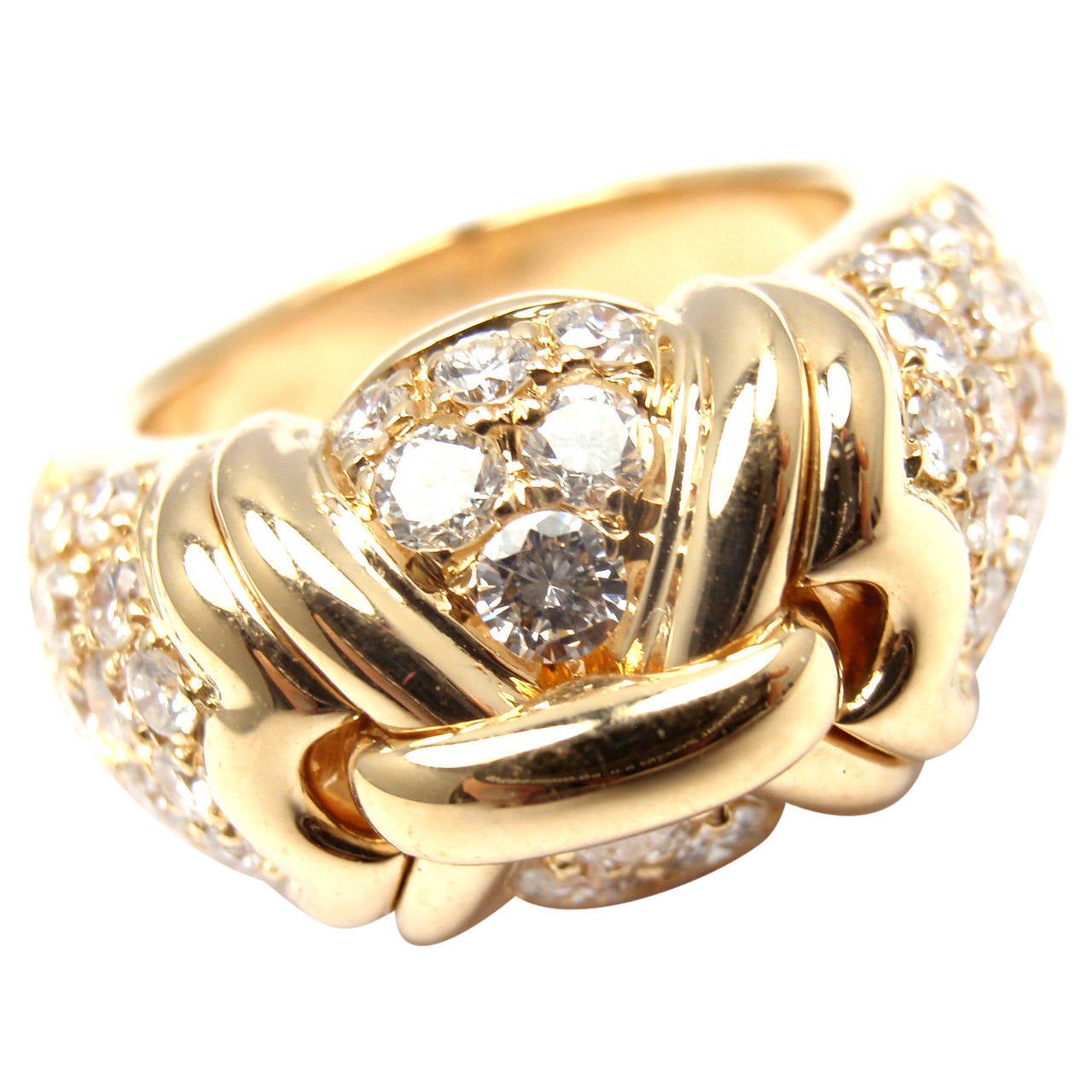 Bulgari Diamond Gold Cocktail Ring For Sale