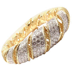 TIFFANY & CO Diamond Yellow Gold Bangle Bracelet