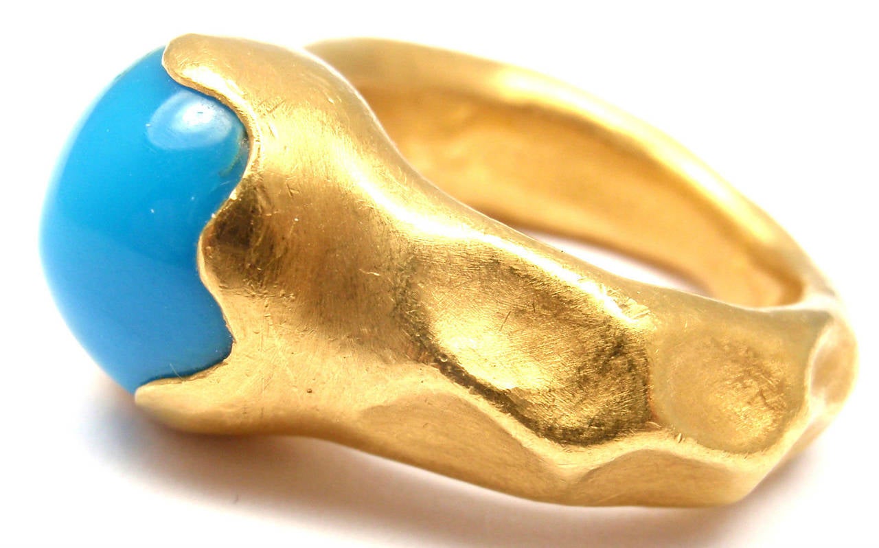 24k hammered gold ring