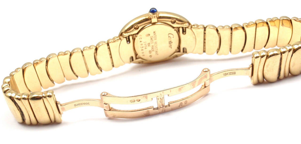 Women's Cartier Lady's Yellow Gold Baignoire Quartz Wristwatch Ref 1954