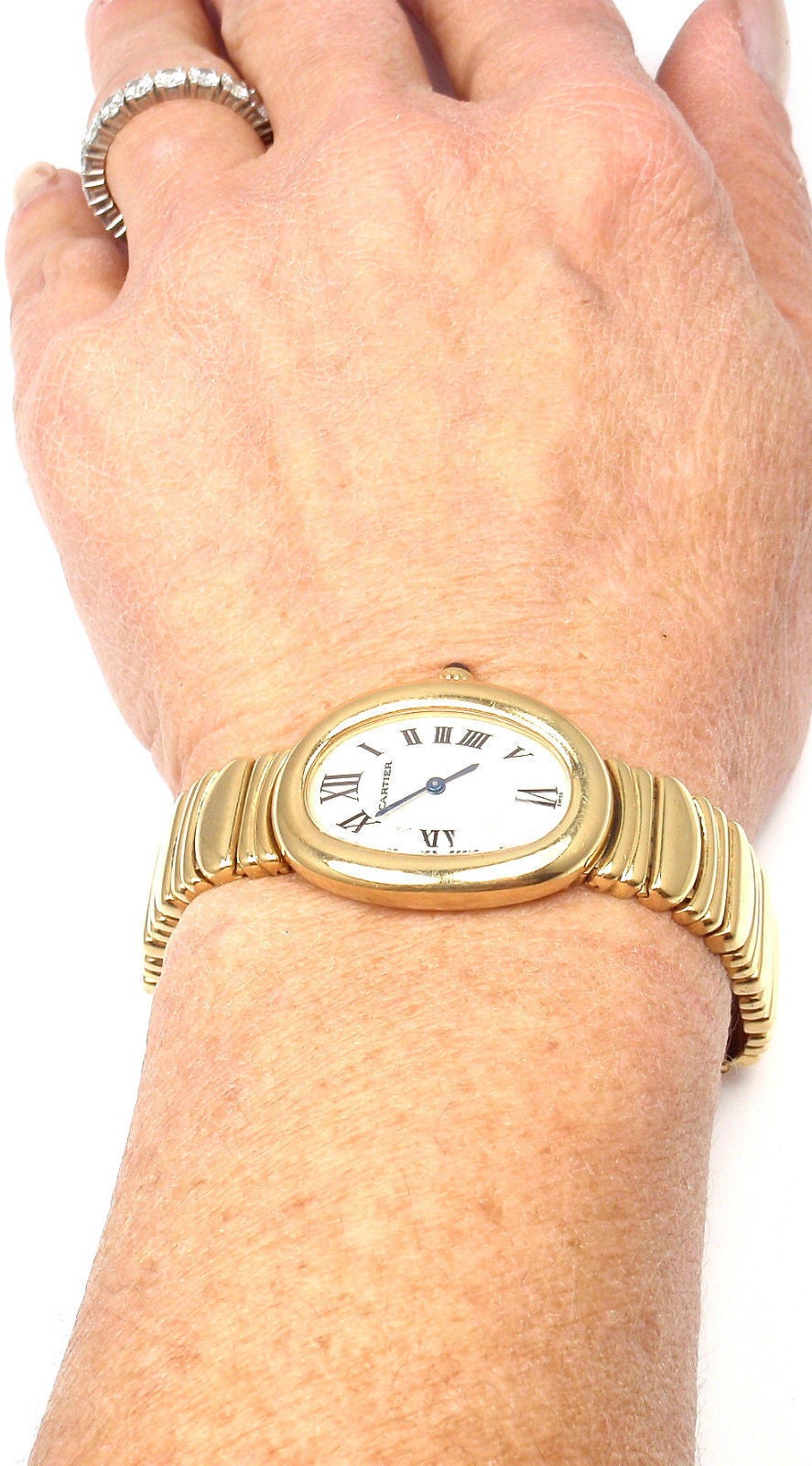 Cartier Lady's Yellow Gold Baignoire Quartz Wristwatch Ref 1954 1