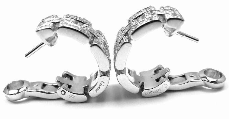 Women's CARTIER Maillon Panthere Diamond White Gold Hoop Earrings