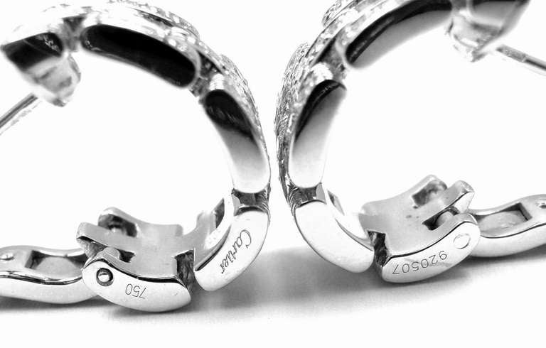 CARTIER Maillon Panthere Diamond White Gold Hoop Earrings 1