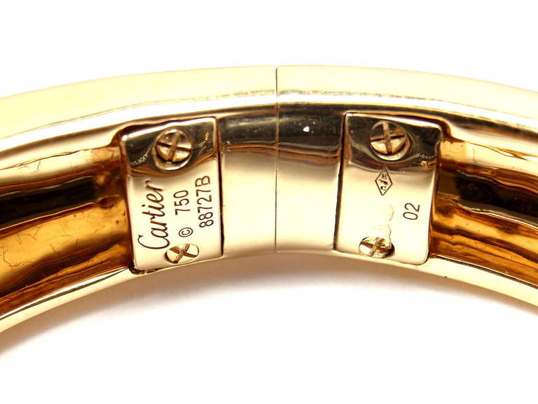 CARTIER Panther Tsavorite Onyx Lacquer Yellow Gold Bangle Bracelet 1