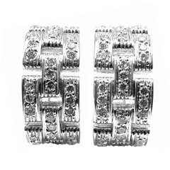 CARTIER Maillon Panthere Diamond White Gold Hoop Earrings