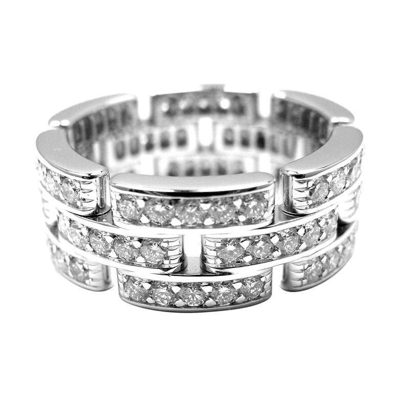 CARTIER Maillon Panthere Diamond White Gold Eternity Band Ring