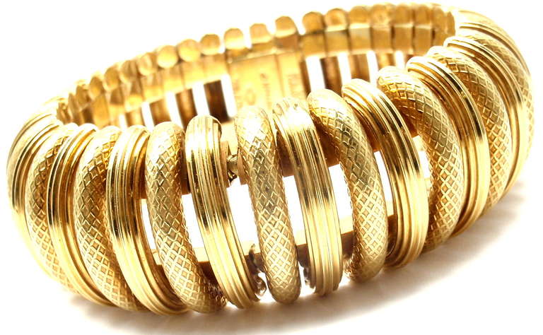 18k Yellow Gold Vintage Wide Bangle Bracelet by Tiffany & Co. 

Details: 
Length: 7