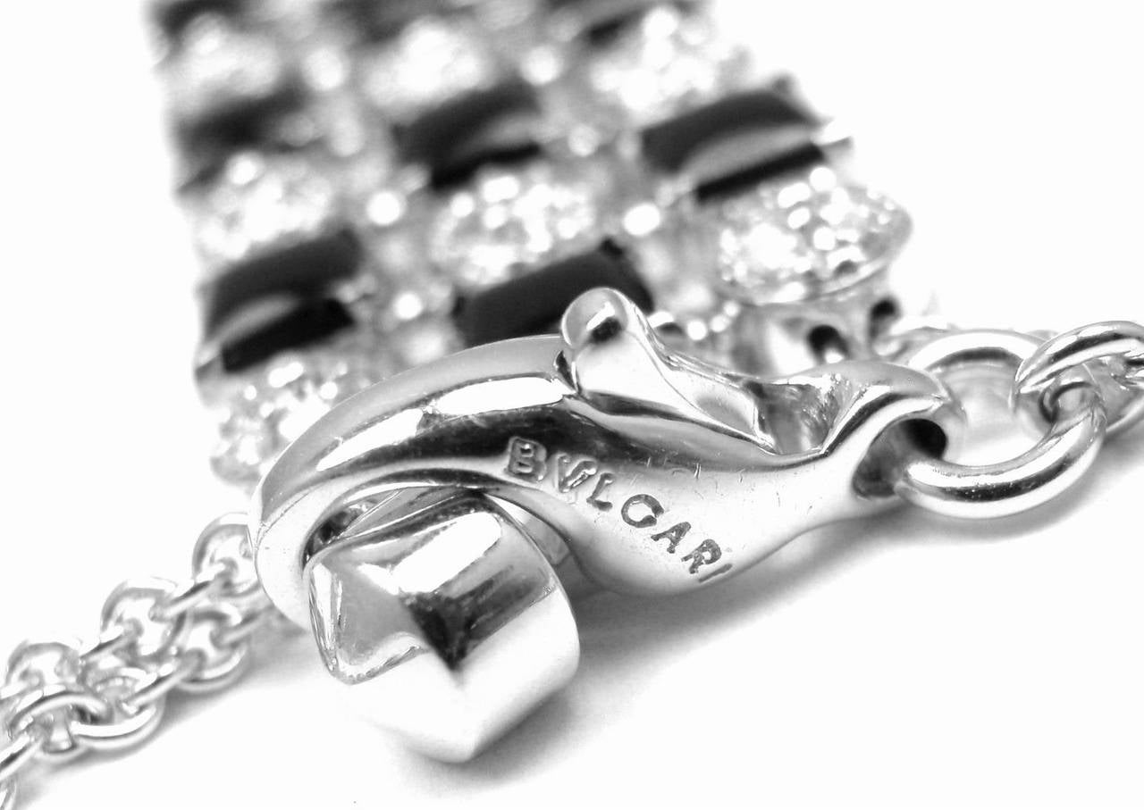 Bulgari Lucea Onyx Diamond Gold Pendant Necklace 2