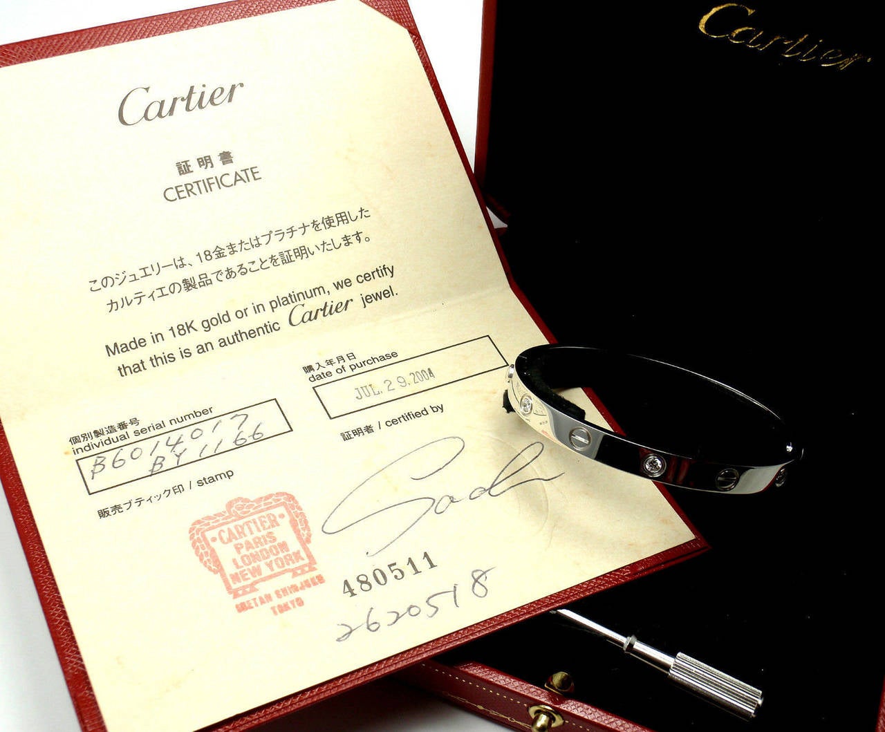 Cartier Love Six Diamond Gold Bangle Bracelet 2