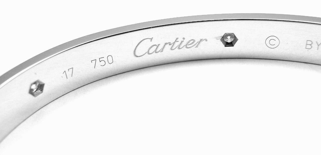 Cartier Love Six Diamond Gold Bangle Bracelet In New Condition In Holland, PA