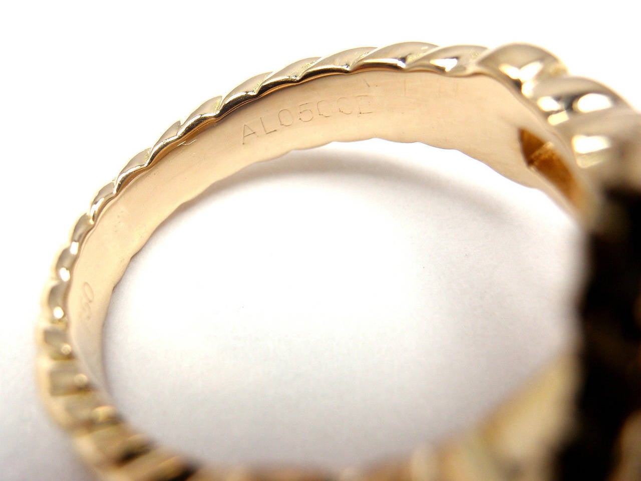Van Cleef & Arpels Vintage Alhambra Diamond Gold Ring 2