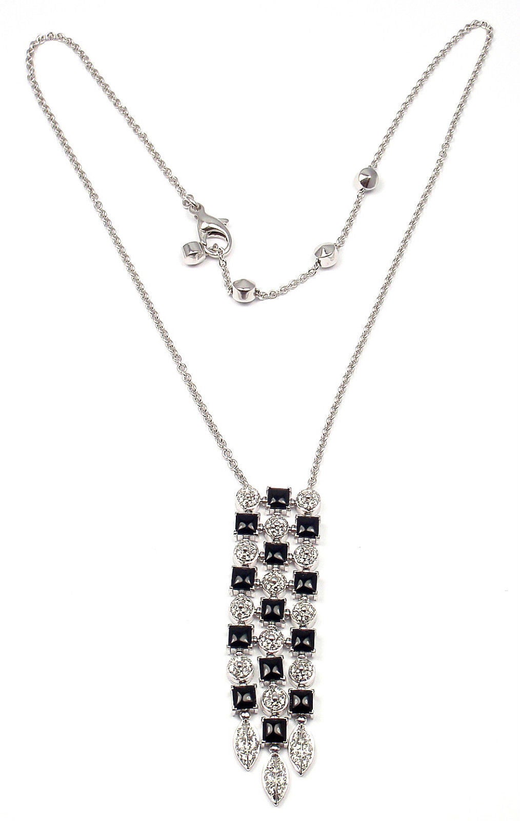 Bulgari Lucea Onyx Diamond Gold Pendant Necklace 1