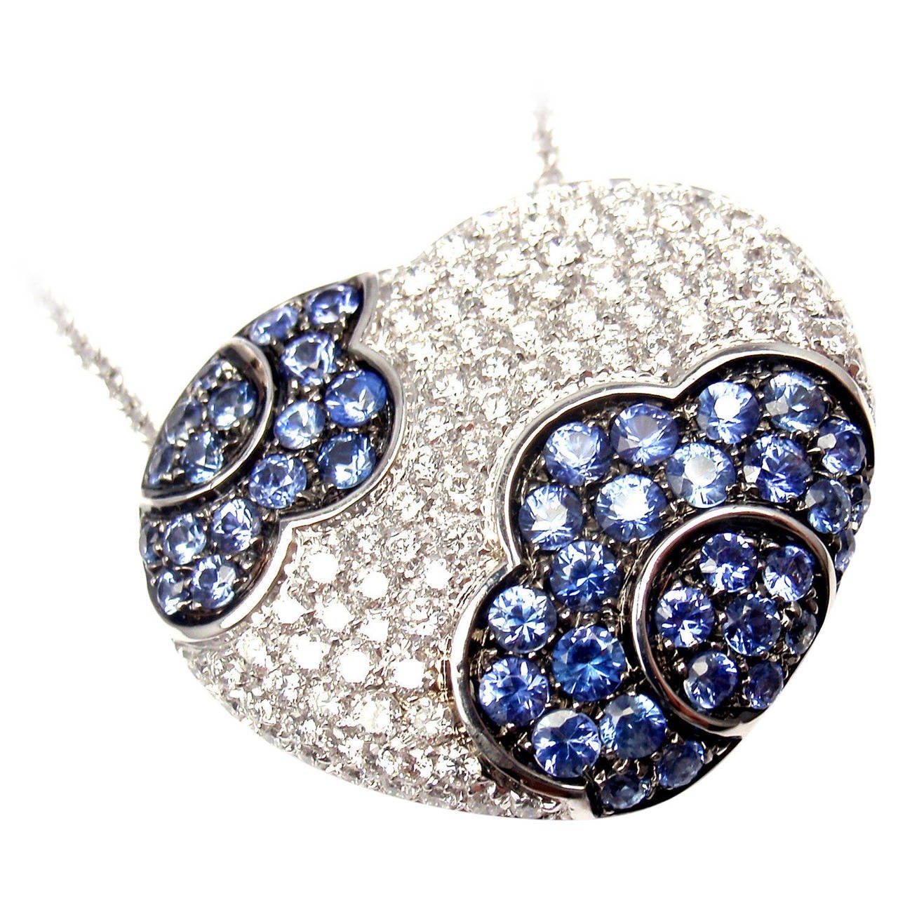 Pasquale Bruni Petals Sapphire Diamond Gold Heart Necklace
