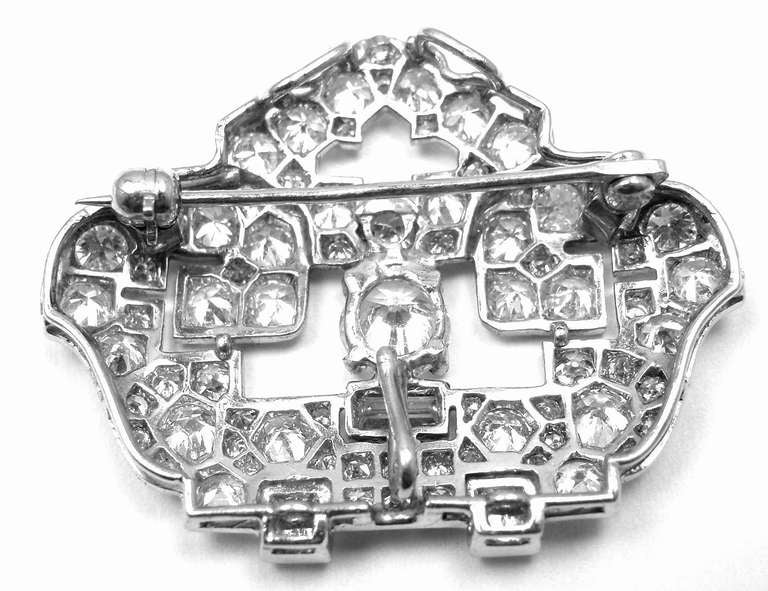 Women's CARTIER Art Deco Diamond Platinum Pendant Pin Brooch
