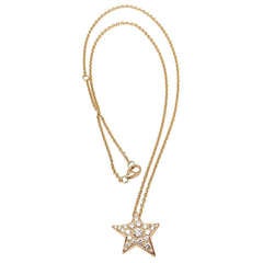 CHANEL Comete Star Diamond Yellow Gold Pendant Necklace at 1stDibs