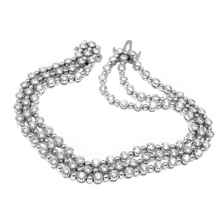 KWIAT Three Row Diamond Stardust Collection White Gold Bracelet