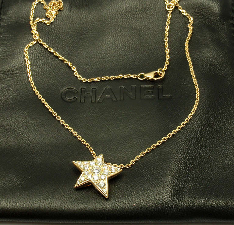 Women's CHANEL Comete Star Diamond Yellow Gold Pendant Necklace