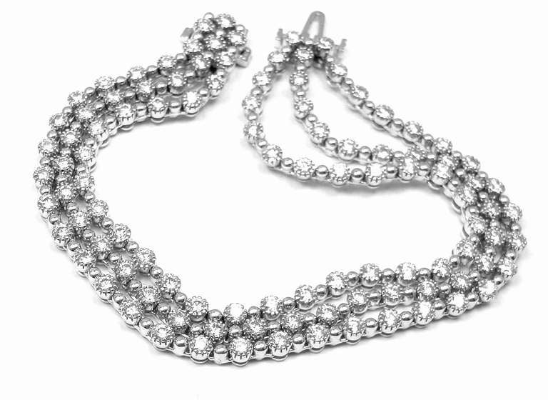 18k White Gold Three Row Diamond Bracelet by Kwiat. Part of the beautiful 