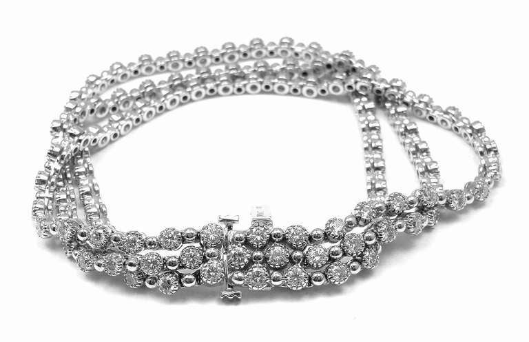 KWIAT Three Row Diamond Stardust Collection White Gold Bracelet In New Condition In Holland, PA