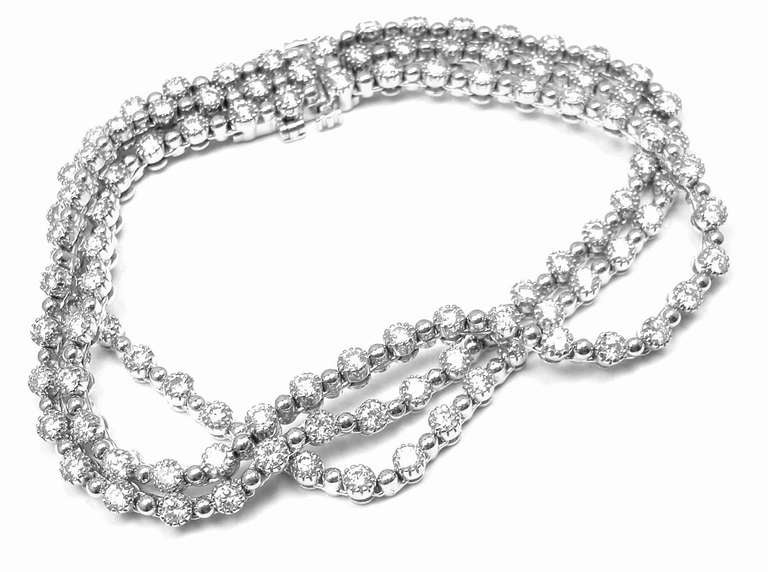 Women's KWIAT Three Row Diamond Stardust Collection White Gold Bracelet