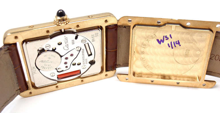 Women's or Men's Cartier Yellow Gold  Tank Louis Wristwatch with Date