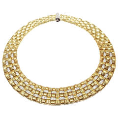 Roberto Coin Appassionata Five Row Diamond Gold Necklace