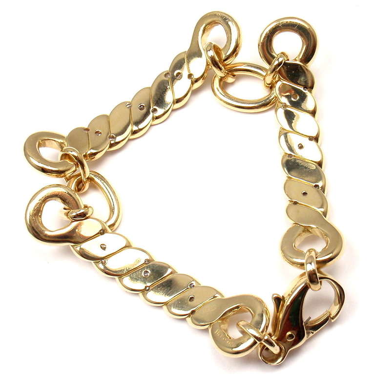 Bulgari Diamond Yellow Gold Link Bracelet 1