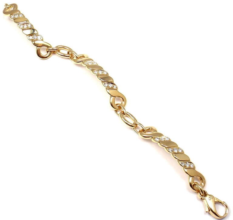 Bulgari Diamond Yellow Gold Link Bracelet 2
