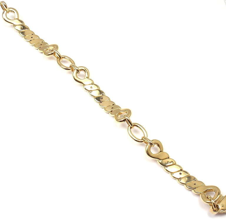Bulgari Diamond Yellow Gold Link Bracelet 3