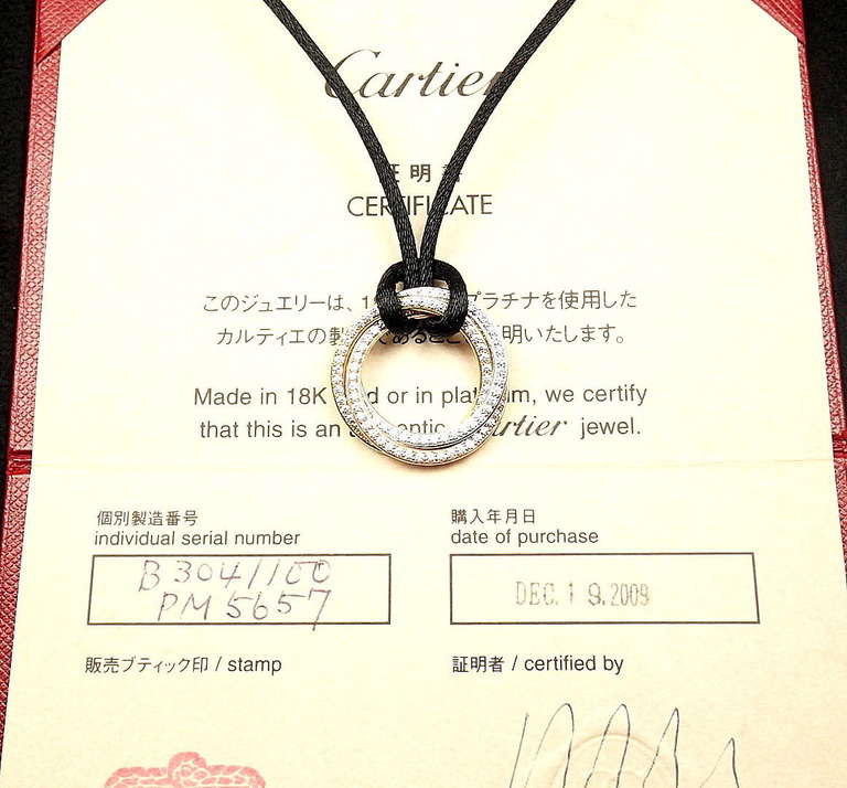CARTIER Diamond Trinity Medium Model Tri-Color Gold Necklace 3