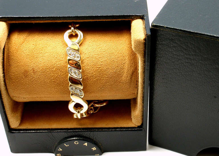 Bulgari Diamond Yellow Gold Link Bracelet 5