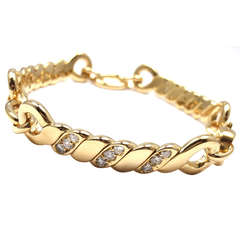 Bulgari Diamond Yellow Gold Link Bracelet 10