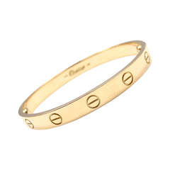 CARTIER Love Size 16 Yellow Gold Bangle Bracelet