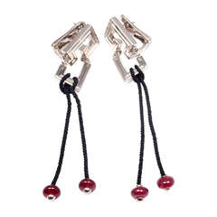 CARTIER Le Baiser Du Dragon Ruby White Gold Earrings