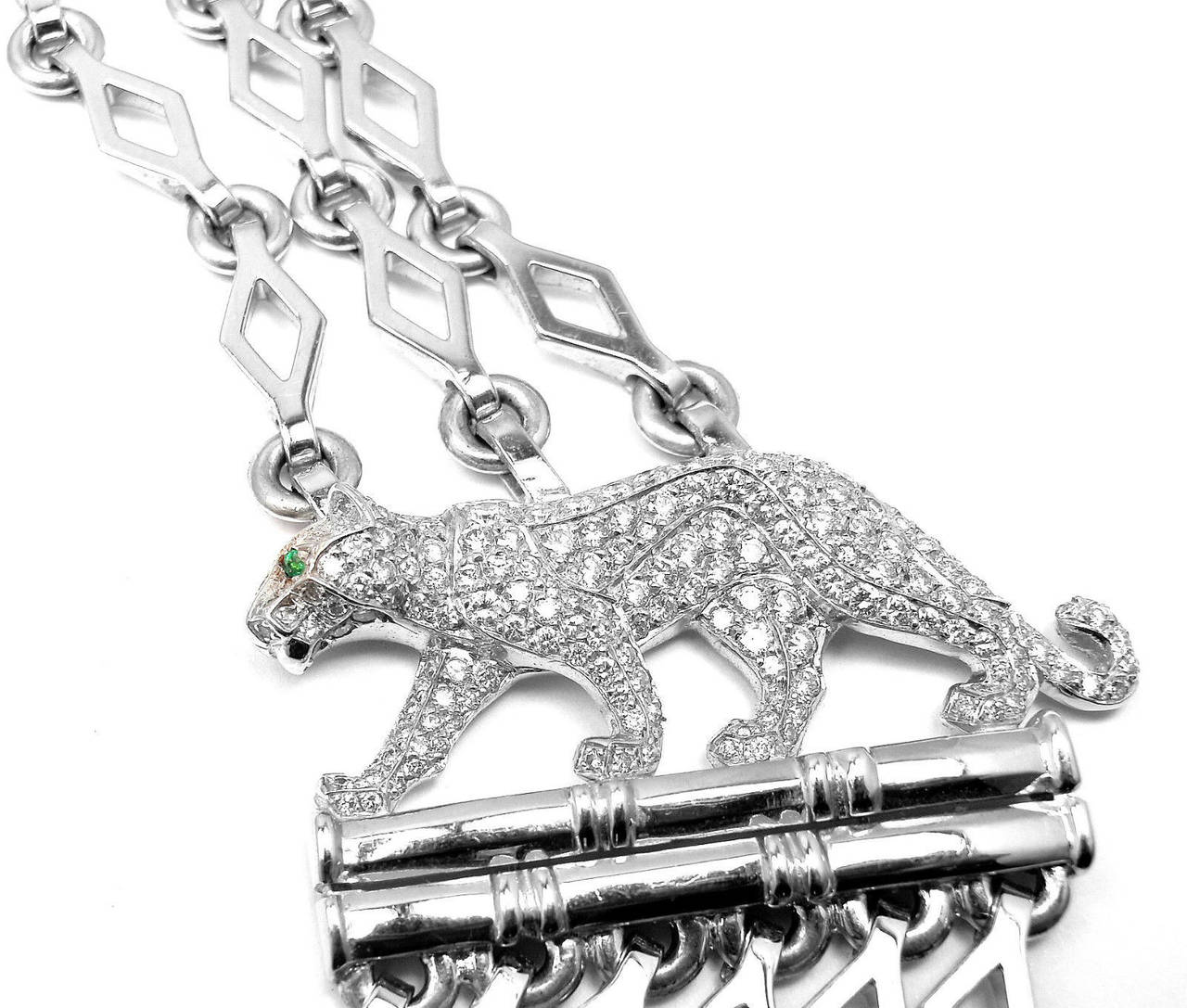 Cartier Panthère Panther Diamond Gold Necklace In New Condition In Southampton, PA
