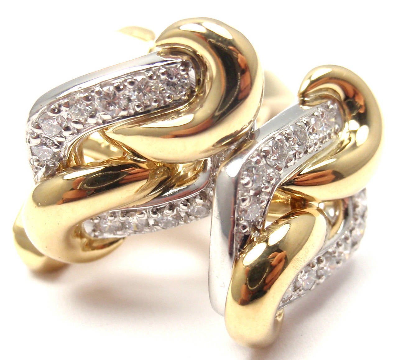 Men's Mikimoto Diamond Gold Platinum Cufflinks
