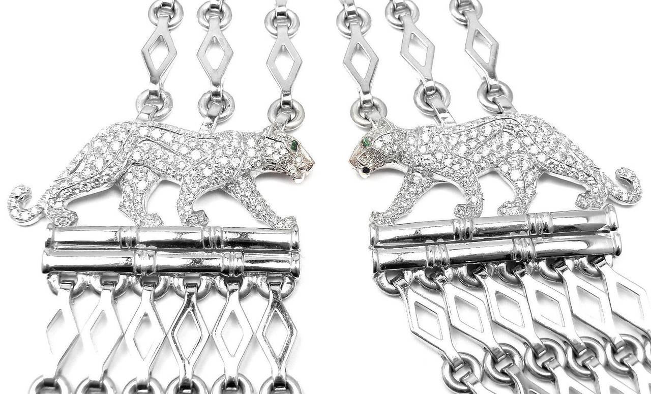Cartier Panthère Panther Diamond Gold Necklace 3