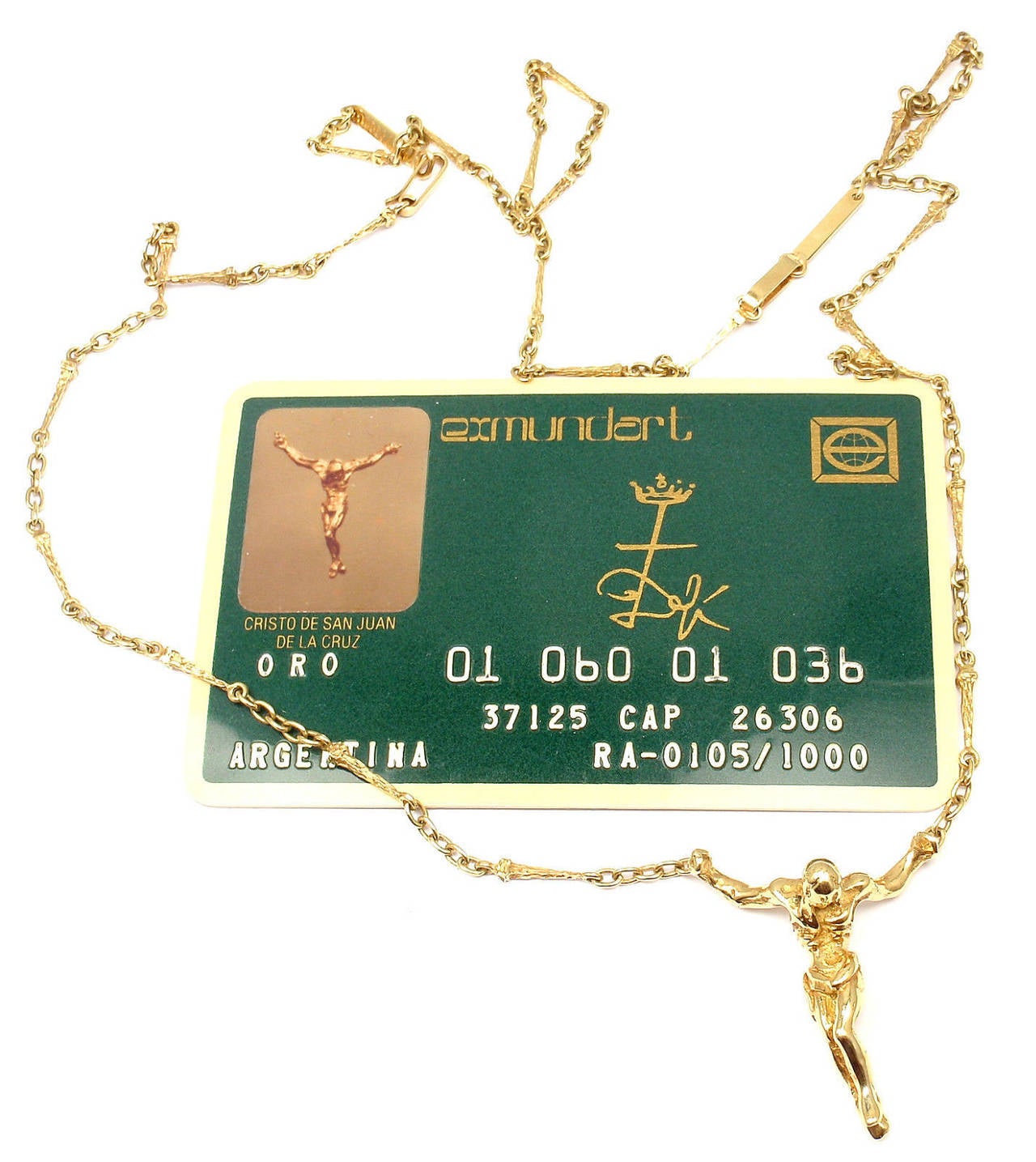 Salvador Dali Christ Saint John On The Cross Gold Bracelet Necklace Set 5