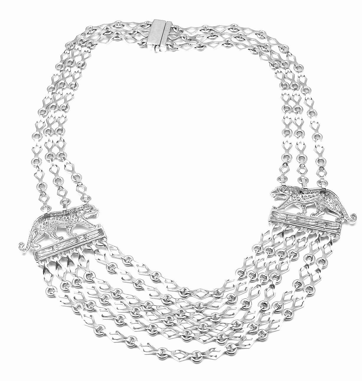 Women's Cartier Panthère Panther Diamond Gold Necklace