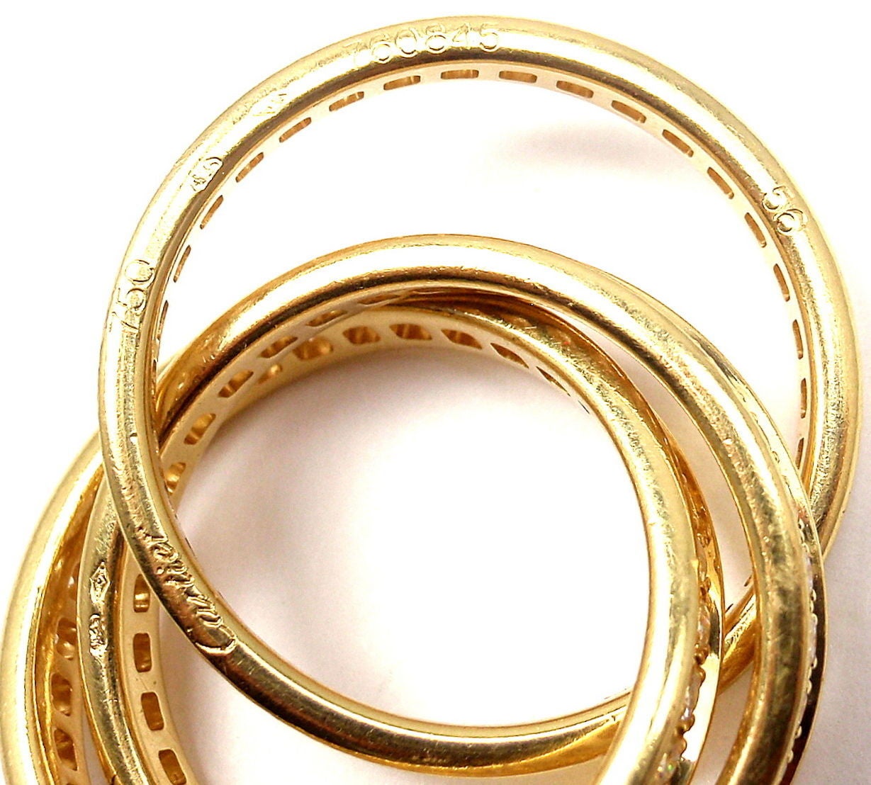 Cartier Trinity Diamond Gold Band Ring
