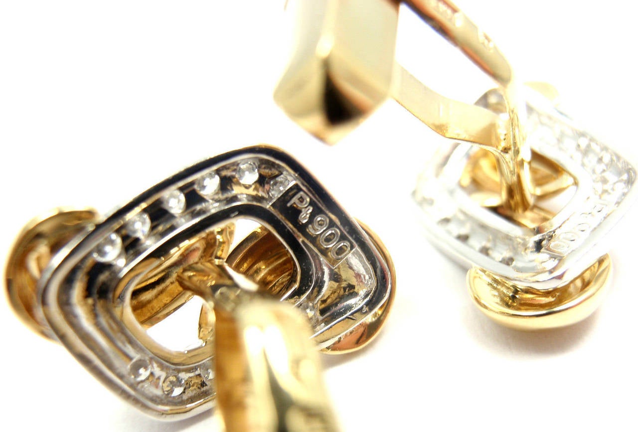 Mikimoto Diamond Gold Platinum Cufflinks 1