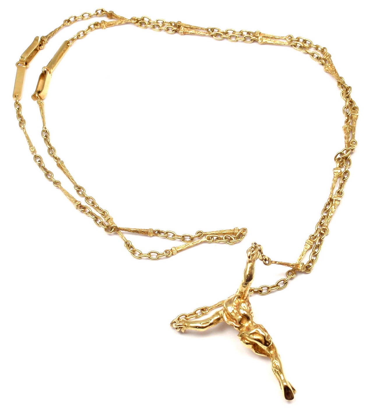 Salvador Dali Christ Saint John On The Cross Gold Bracelet Necklace Set 1